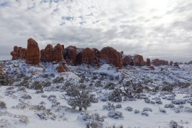 Arches National Park in snow