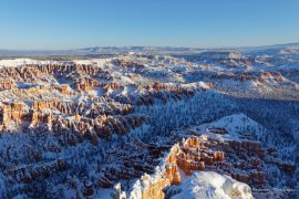 Bryce Canyon in snow sunrise